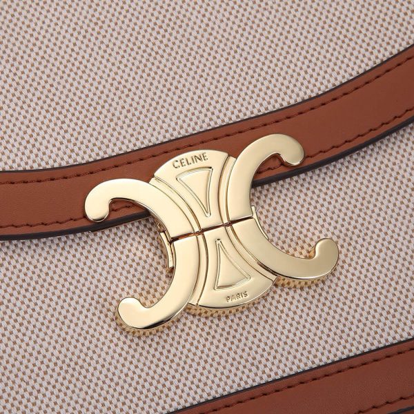 CELINE CLASSIQUE TRIOMPHE BAG IN TRIOMPHE CANVAS AND CALFSKIN - Image 6