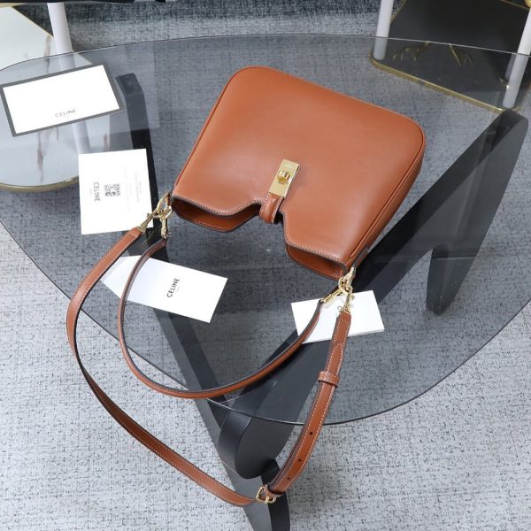 CELINE SMALL CAMILLE 16 SOFT BAG IN SMOOTH CALFSKIN(HIGH-END GRADE) - Image 6