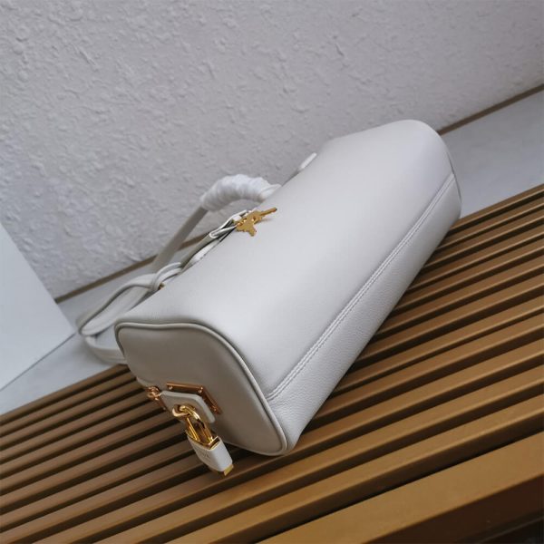 Prada Medium leather top-handle bag with padlock(high-end grade) - Image 6