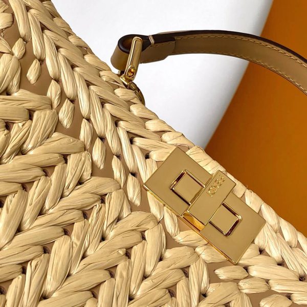 FENDI Peekaboo ISeeU Small Raffia(TAX-FREE GRADE) - Image 6