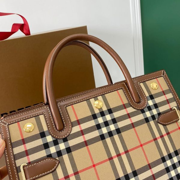 Small Vintage Check Two Handle Title Bag - Image 6