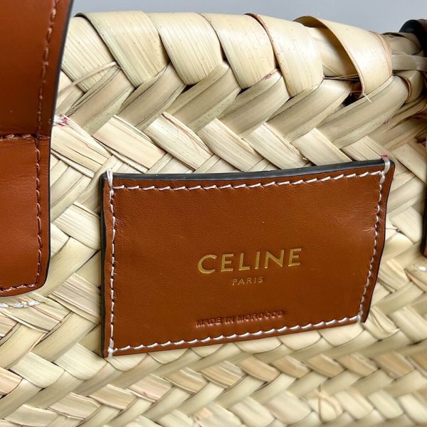 TEEN CELINE CLASSIC PANIER in Palm leaves and Calfskin(high-end grade) - Image 7