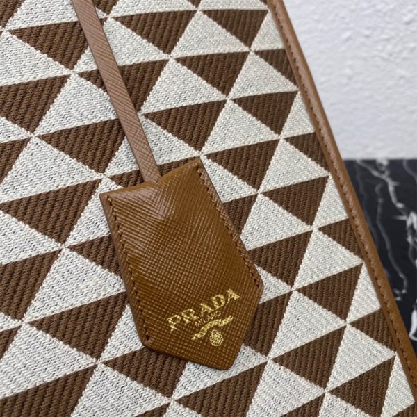 Large Prada Symbole jacquard fabric handbag - Image 7