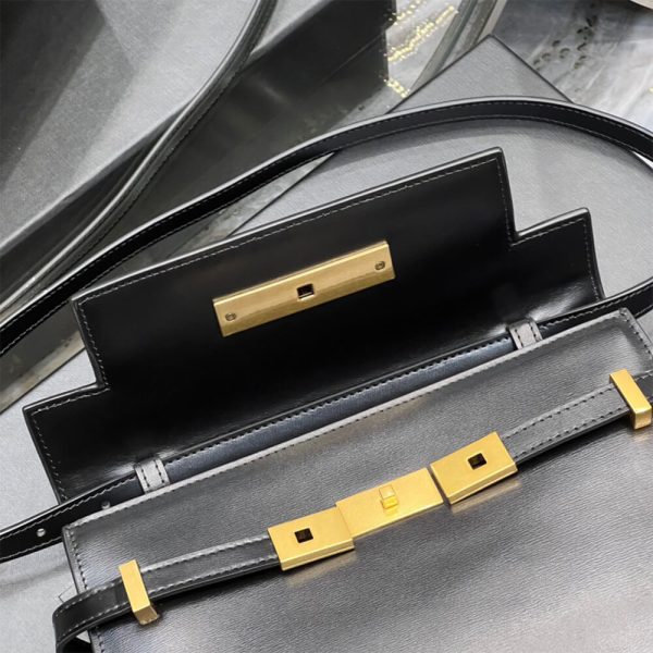 MANHATTAN SMALL SHOULDER BAG IN BOX SAINT LAURENT LEATHER - Image 7