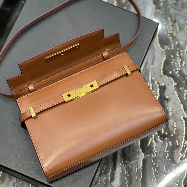 MANHATTAN SMALL SHOULDER BAG IN BOX SAINT LAURENT LEATHER - Image 7