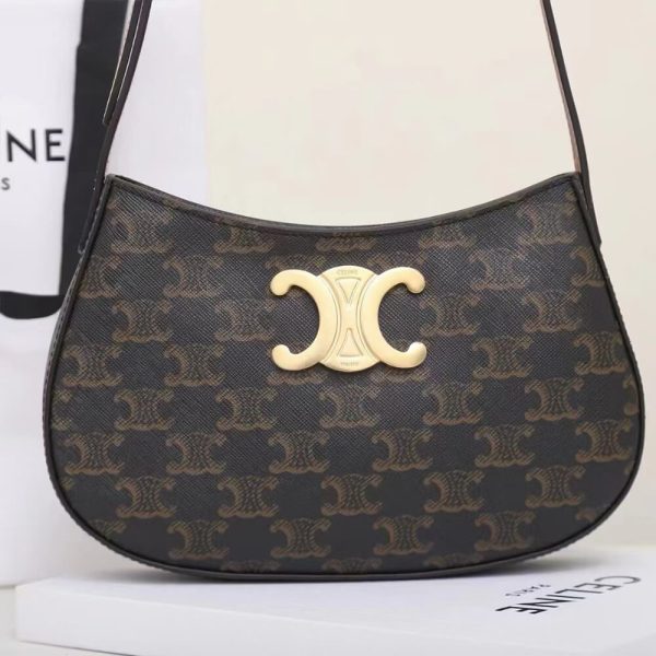 CELINE MEDIUM TILLY BAG in Triomphe canvas and calfskin - Image 7