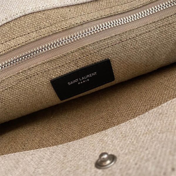 RIVE GAUCHE N/S SHOPPING BAG IN LINEN AND COTTON - Image 7