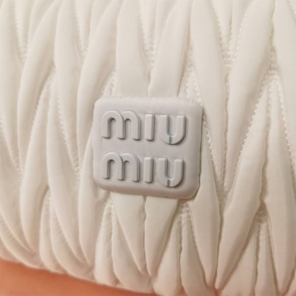 Miu Wander matelasse regenerated nylon hobo bag - Image 7