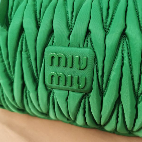 Miu Wander matelasse regenerated nylon hobo bag - Image 7