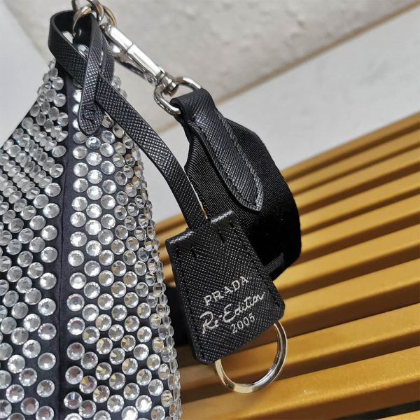 Prada Re-Edition 2005 satin bag with crystals - Image 7