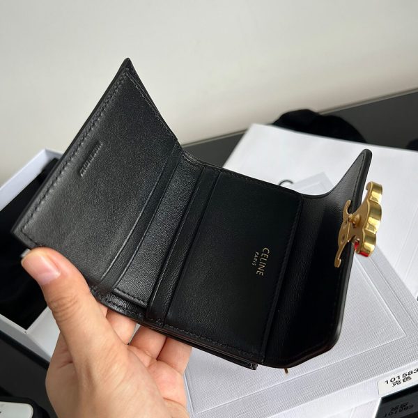 CELINE COMPACT WALLET WITH COIN TRIOMPHE IN SHINY CALFSKIN(HIGH-END GRADE) - Image 7