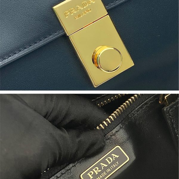 Prada Soft Sound large leather shoulder bag with charms(high-end grade) - Image 7