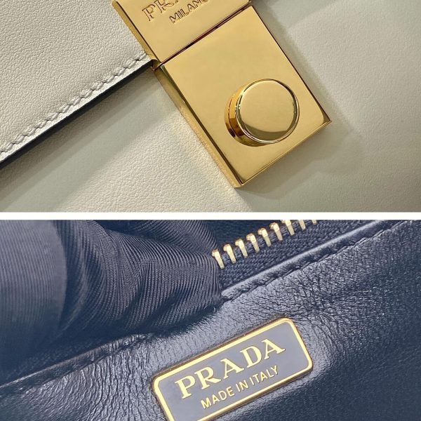 Prada Soft Sound large leather shoulder bag with charms(high-end grade) - Image 7