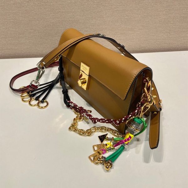 Prada Soft Sound small leather shoulder bag with charms(high-end grade) - Image 7
