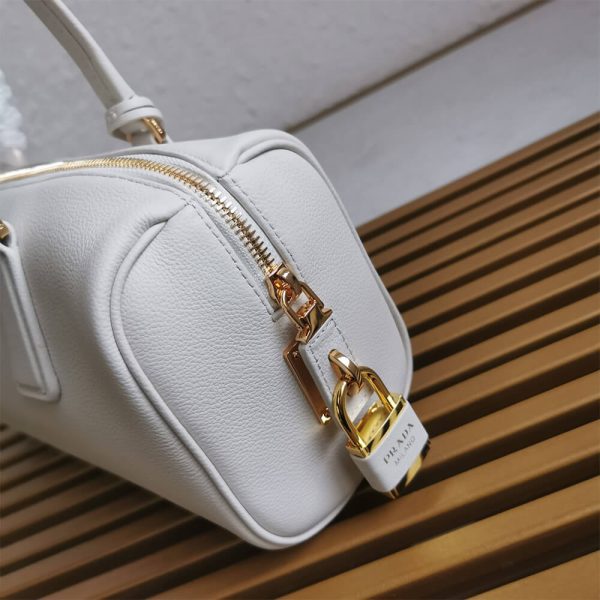 Prada Medium leather top-handle bag with padlock(high-end grade) - Image 7