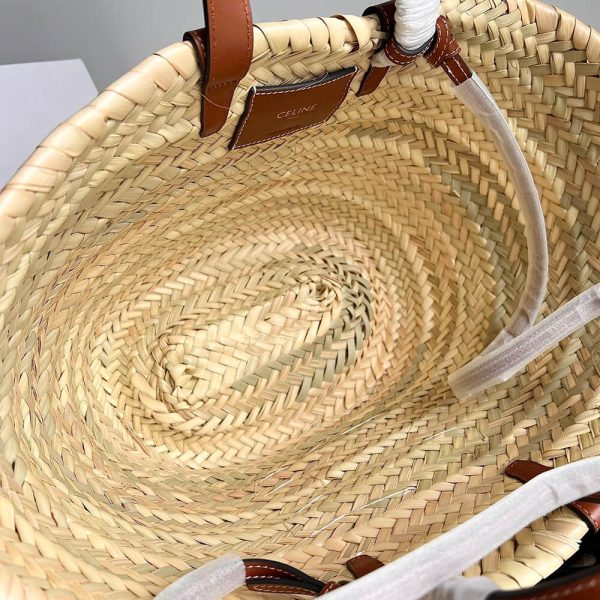 TEEN CELINE CLASSIC PANIER in Palm leaves and Calfskin(high-end grade) - Image 8