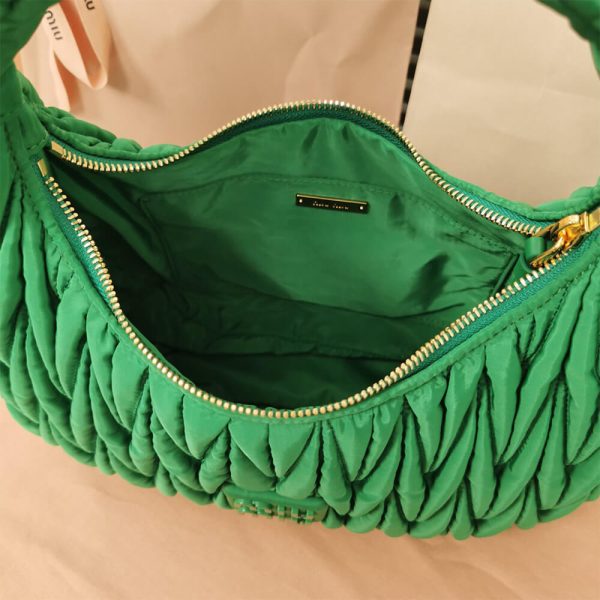 Miu Wander matelasse regenerated nylon hobo bag - Image 8