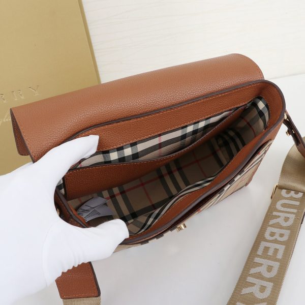 Burberry Vintage Check and Leather Note Crossbody Bag - Image 8