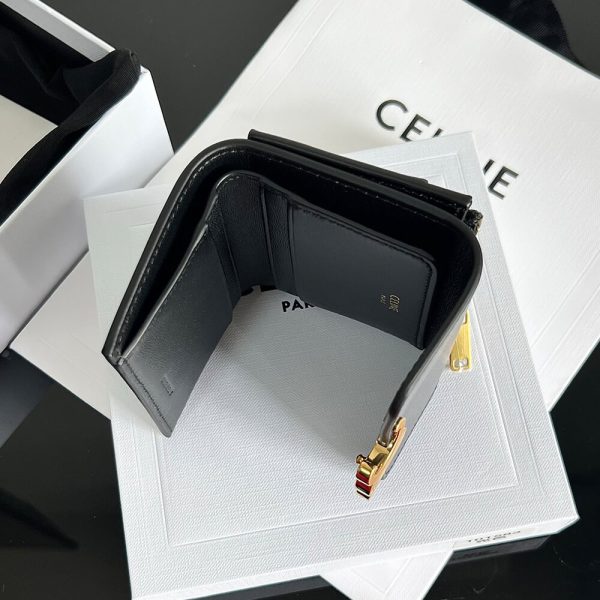 CELINE COMPACT WALLET WITH COIN TRIOMPHE IN SHINY CALFSKIN(HIGH-END GRADE) - Image 8