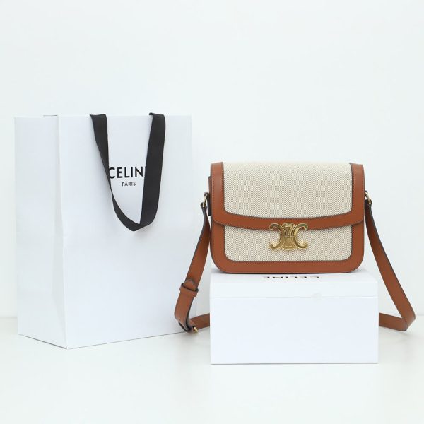 CELINE CLASSIQUE TRIOMPHE BAG IN TRIOMPHE CANVAS AND CALFSKIN(HIGH-END GRADE) - Image 2