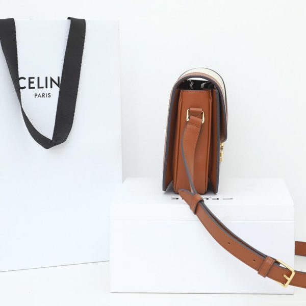 CELINE CLASSIQUE TRIOMPHE BAG IN TRIOMPHE CANVAS AND CALFSKIN(HIGH-END GRADE) - Image 4