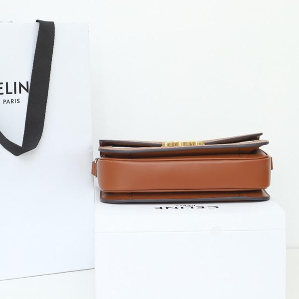 CELINE CLASSIQUE TRIOMPHE BAG IN TRIOMPHE CANVAS AND CALFSKIN(HIGH-END GRADE) - Image 7