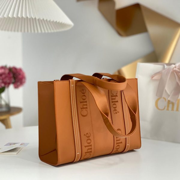 Chloe Woody Medium Leather Tote Bag - Image 3