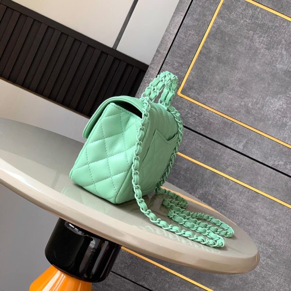 Chanel Mini Flap Bag with Top Handle(HIGH-END GRADE) - Image 3