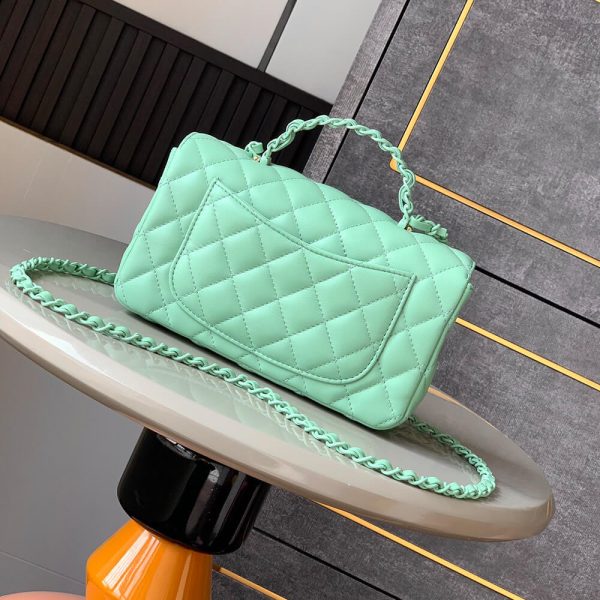 Chanel Mini Flap Bag with Top Handle(HIGH-END GRADE) - Image 4