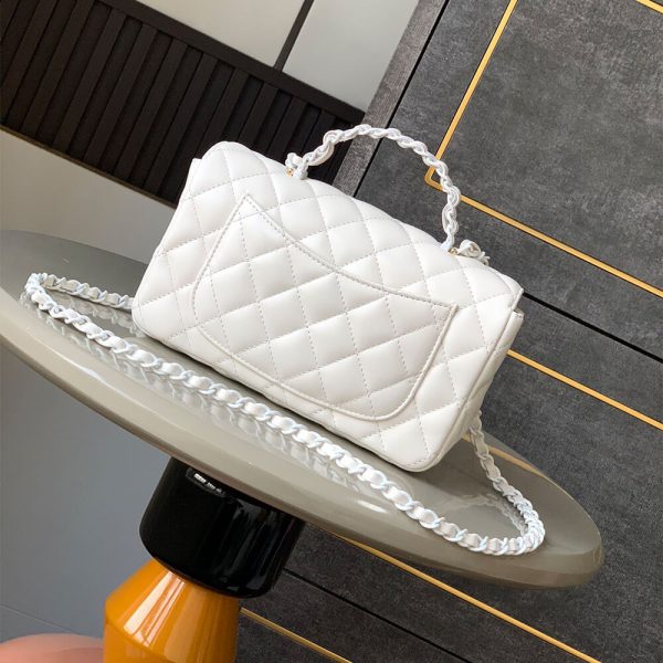 Chanel Mini Flap Bag with Top Handle(HIGH-END GRADE) - Image 4