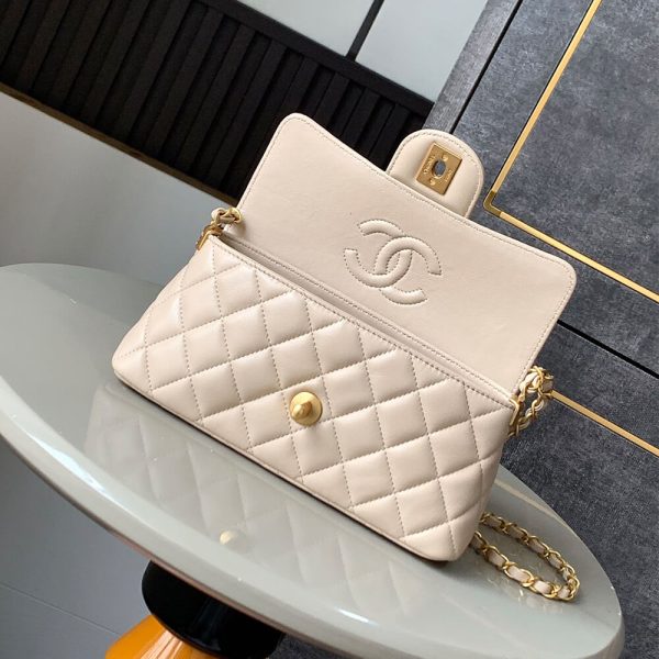 CHANEL Mini Flap Bag with Top Handle(HIGH-END GRADE) - Image 7