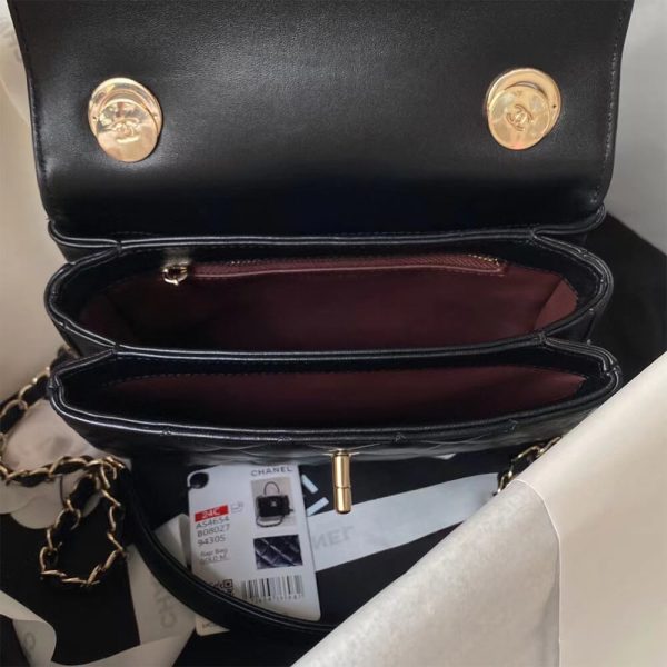 CHANEL Mini Flap Bag with Top Handle(HIGH-END GRADE) - Image 8