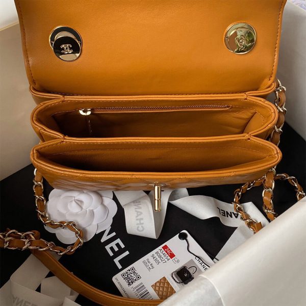 CHANEL Mini Flap Bag with Top Handle(HIGH-END GRADE) - Image 8