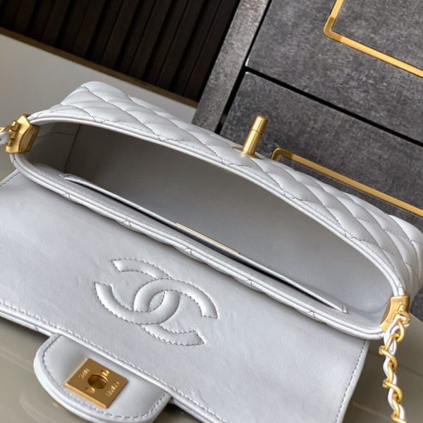 CHANEL Mini Flap Bag with Top Handle(HIGH-END GRADE) - Image 8